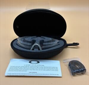 Oakley Hard Shell Zippered Sunglasses Case w/ Clear Visor & Strap (No Glasses)
